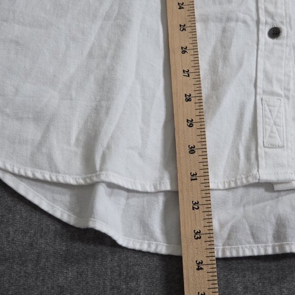 Aerie Oversized Shirt Women XXL Ivory LS Buttons Pockets Cotton Slouchy Top Boho - Picture 7 of 16
